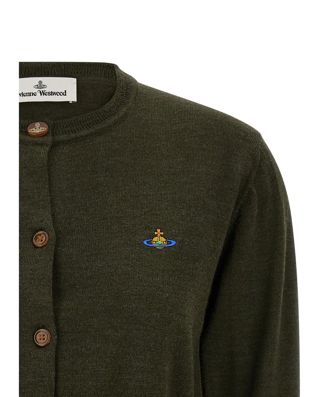 VIVIENNE WESTWOOD Зеленый шерстяной кардиган, фото 3
