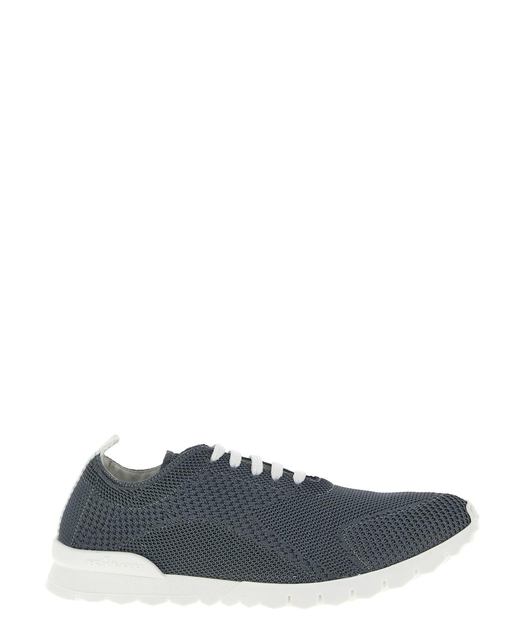 KITON Серые текстильные низкие кроссовки / кеды, фото 1