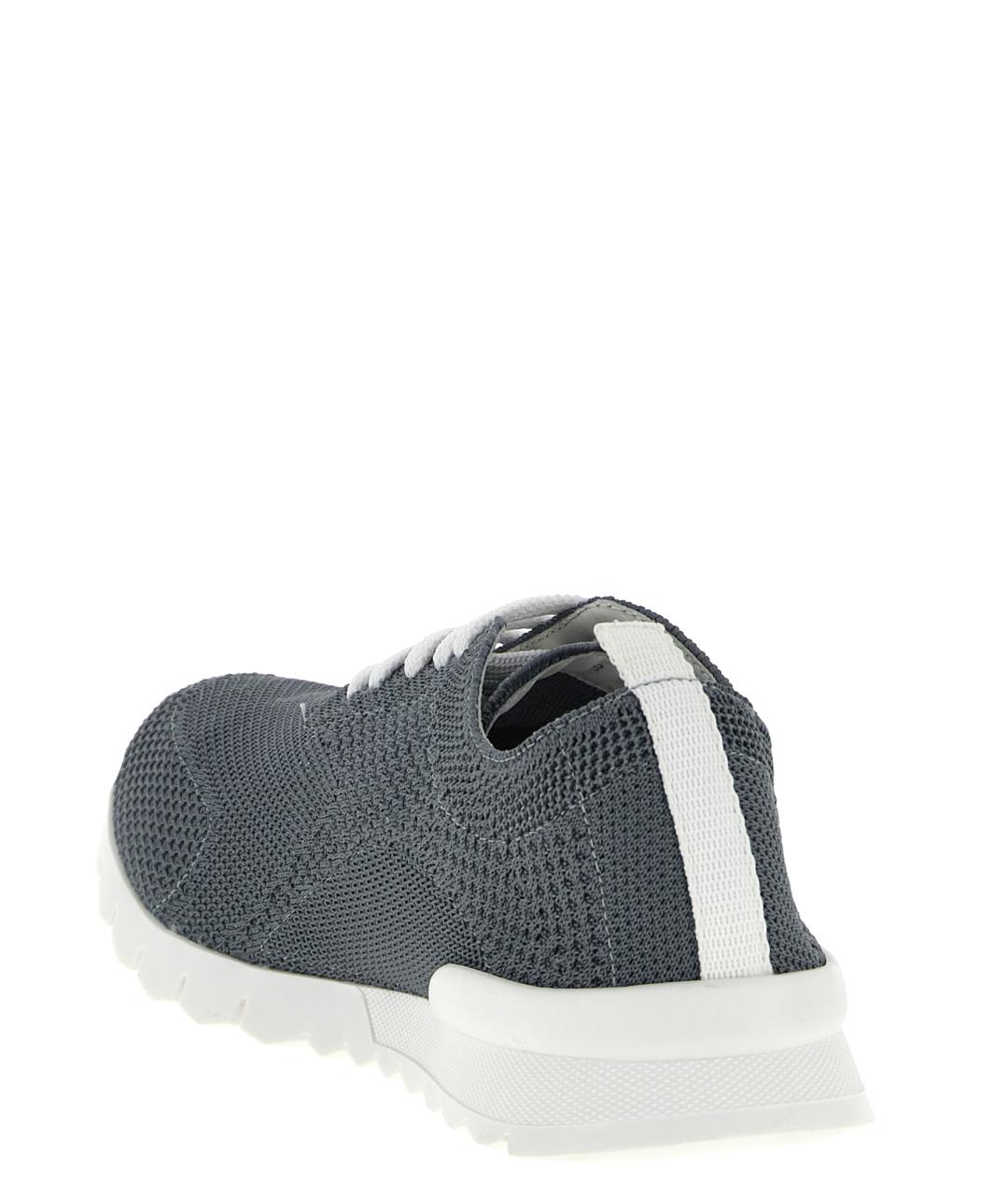 KITON Серые текстильные низкие кроссовки / кеды, фото 3