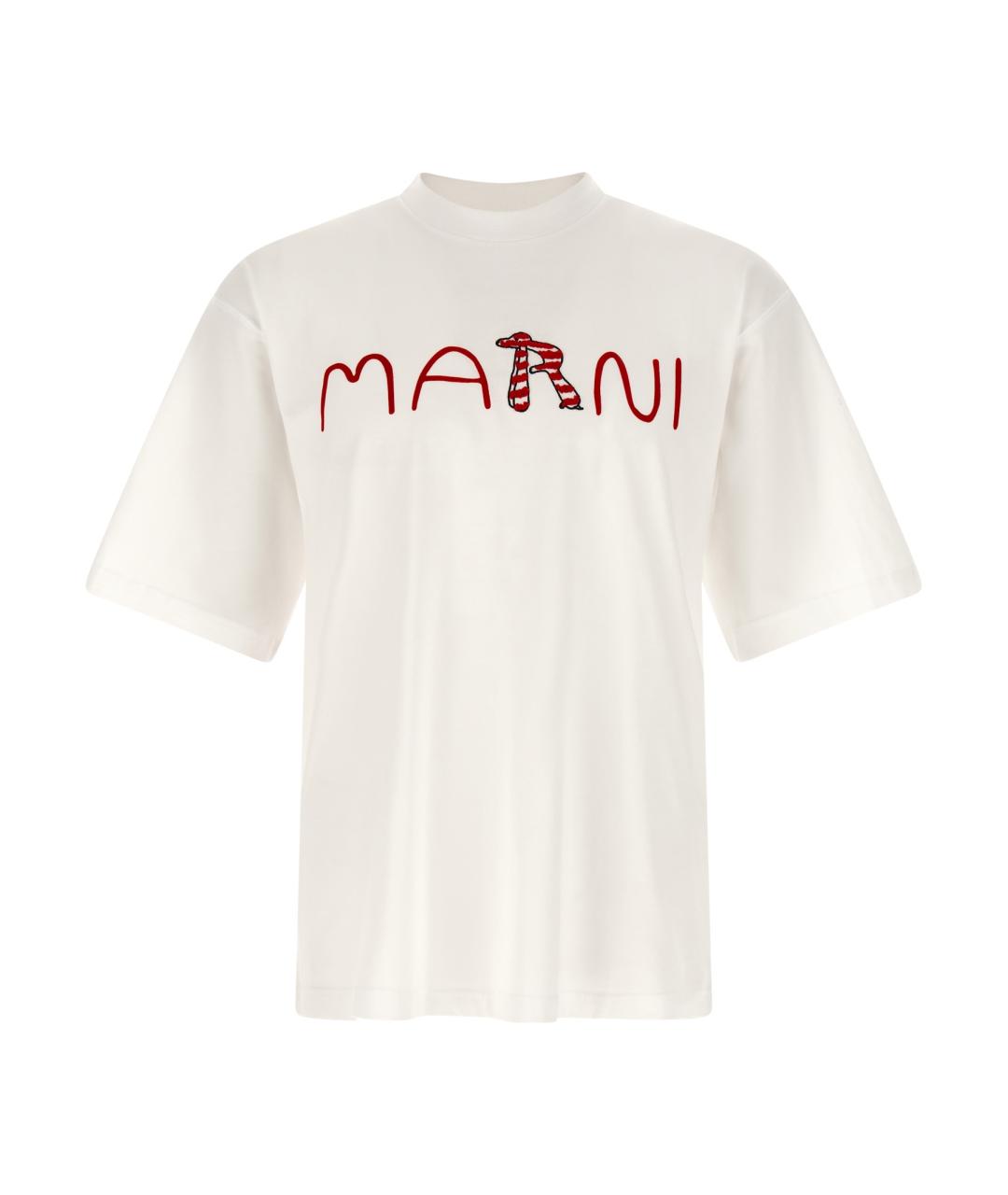 MARNI Белая хлопковая футболка, фото 1