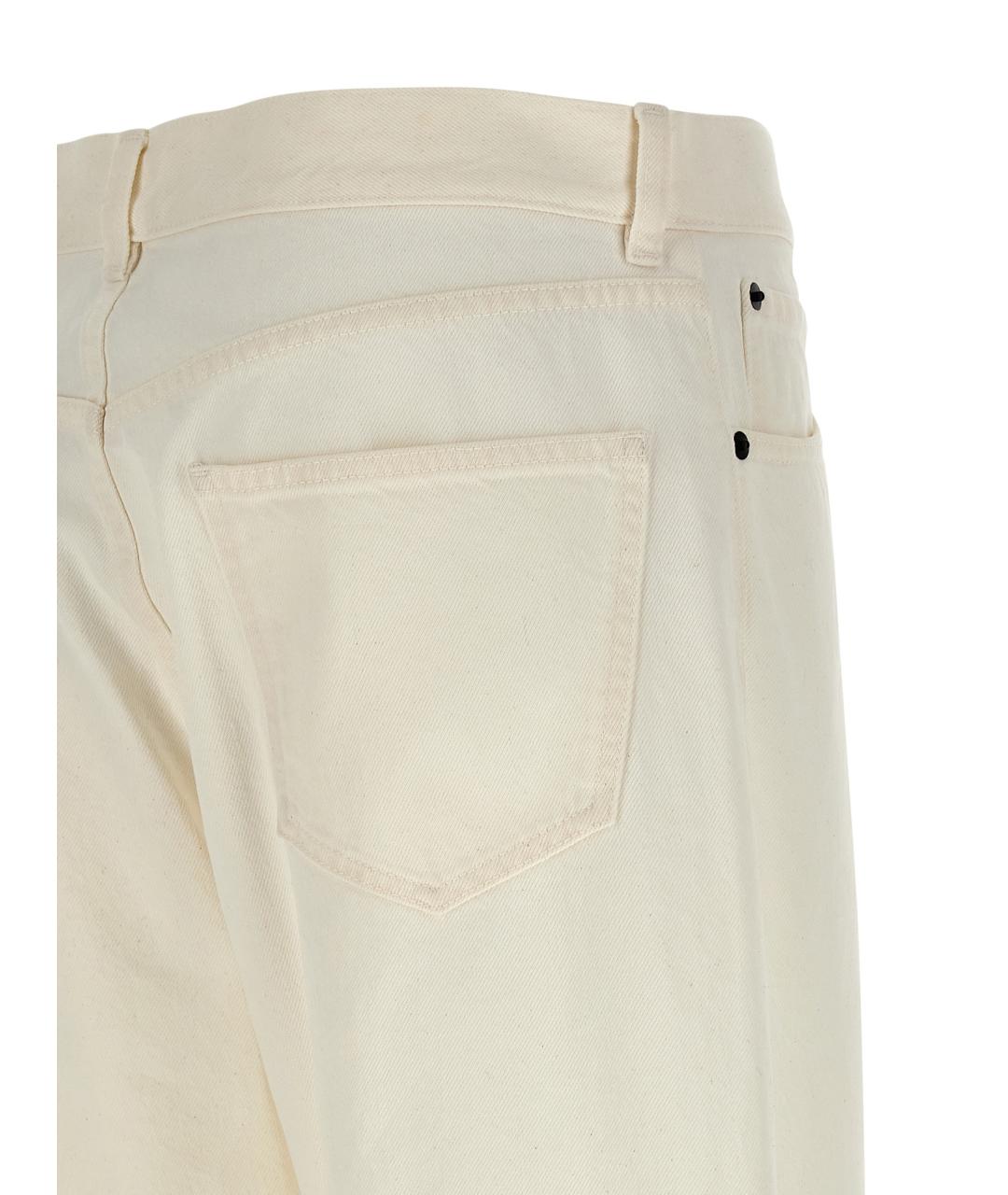 THE ROW Белые хлопковые прямые джинсы, фото 4