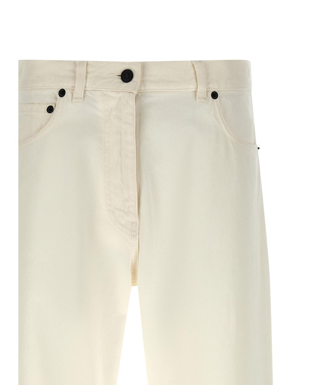 THE ROW Белые хлопковые прямые джинсы, фото 3