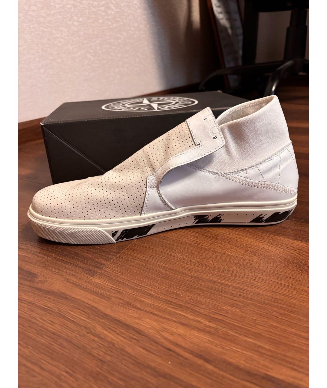 STONE ISLAND SHADOW PROJECT Белые кожаные слипоны, фото 6