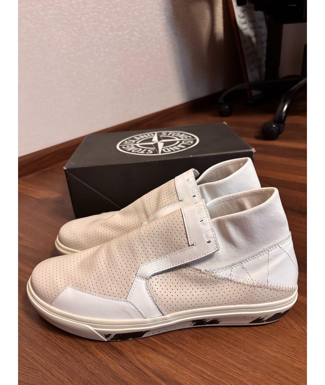 STONE ISLAND SHADOW PROJECT Белые кожаные слипоны, фото 3