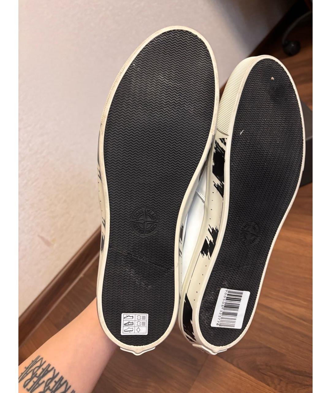 STONE ISLAND SHADOW PROJECT Белые кожаные слипоны, фото 5