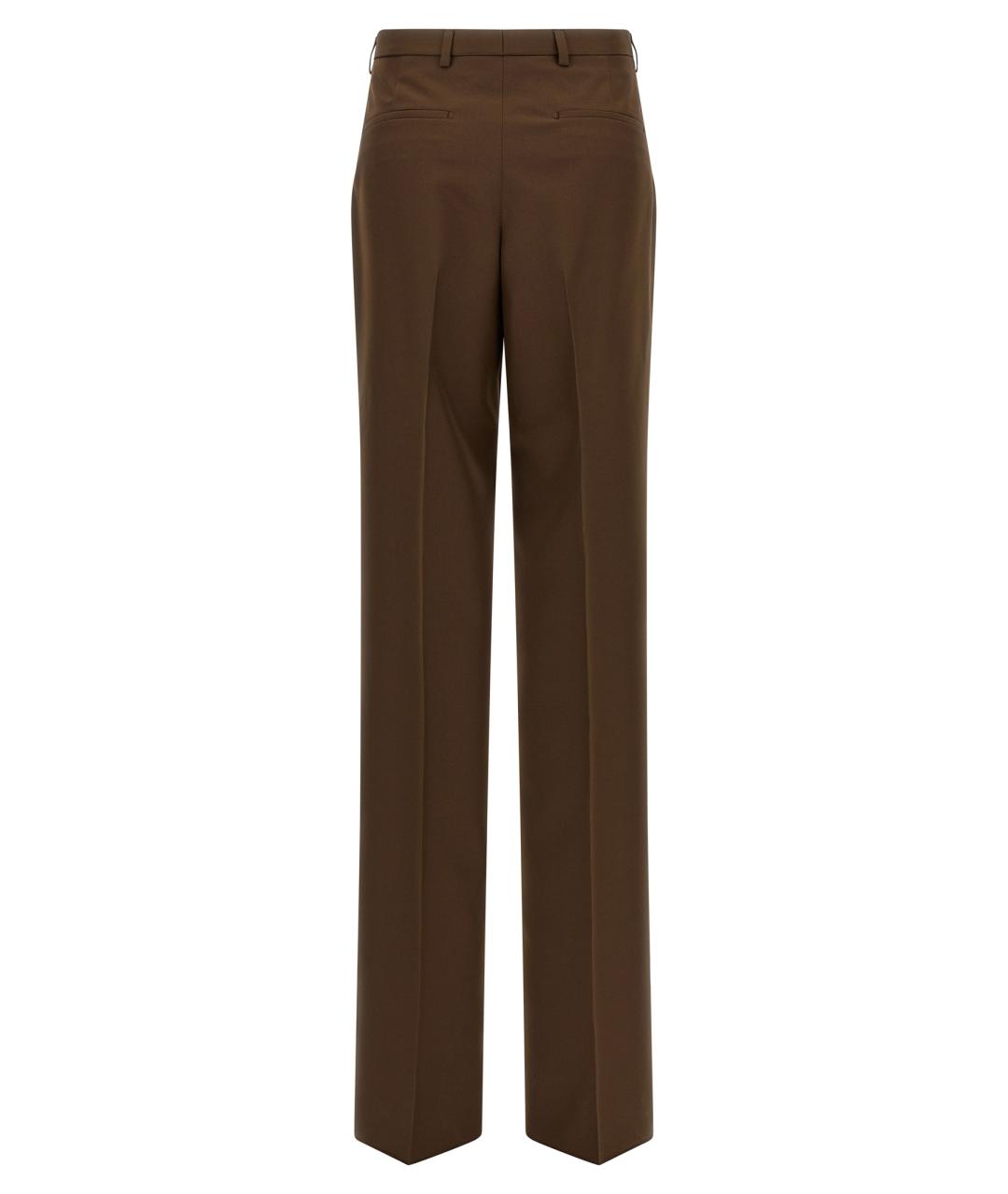 GUCCI Коричневые полиэстеровые прямые брюки, фото 2