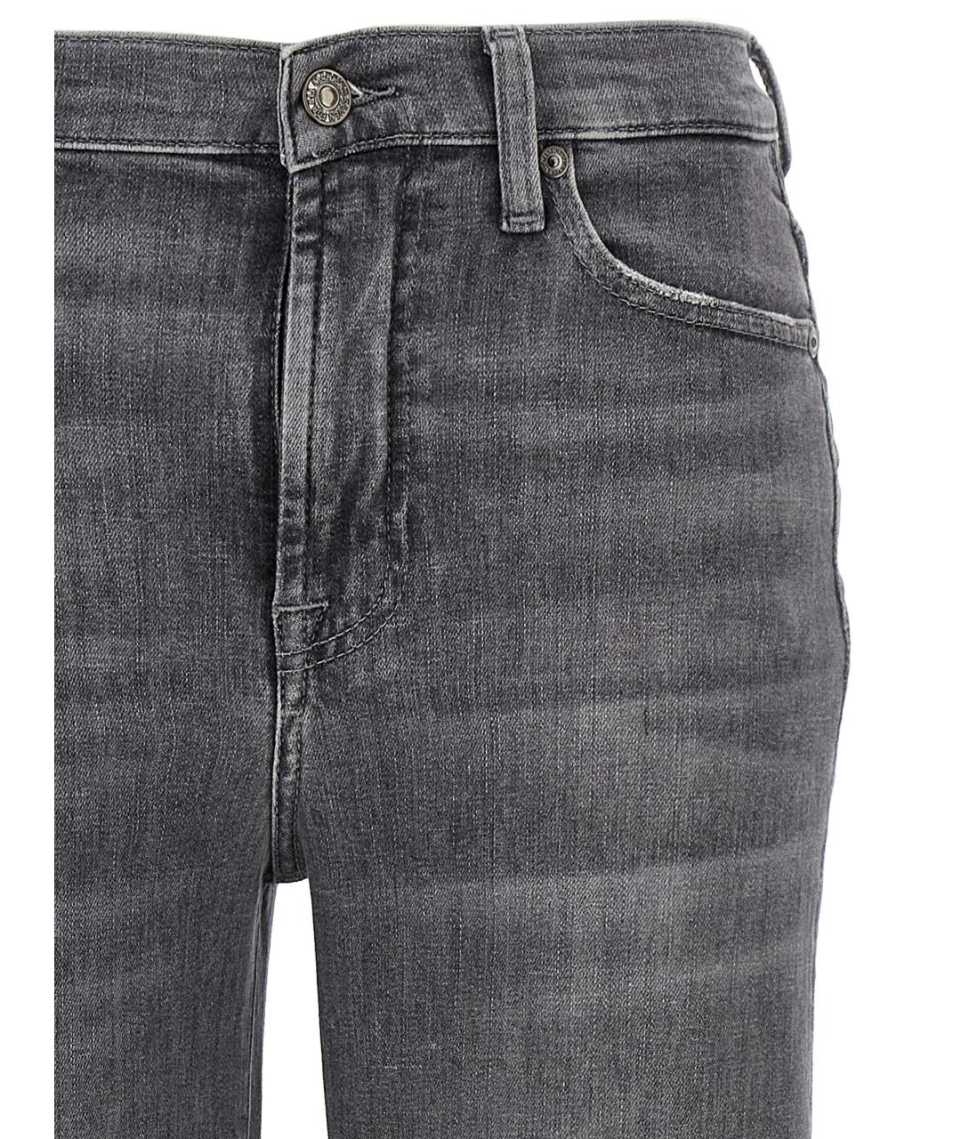 7 FOR ALL MANKIND Серые хлопковые прямые джинсы, фото 3