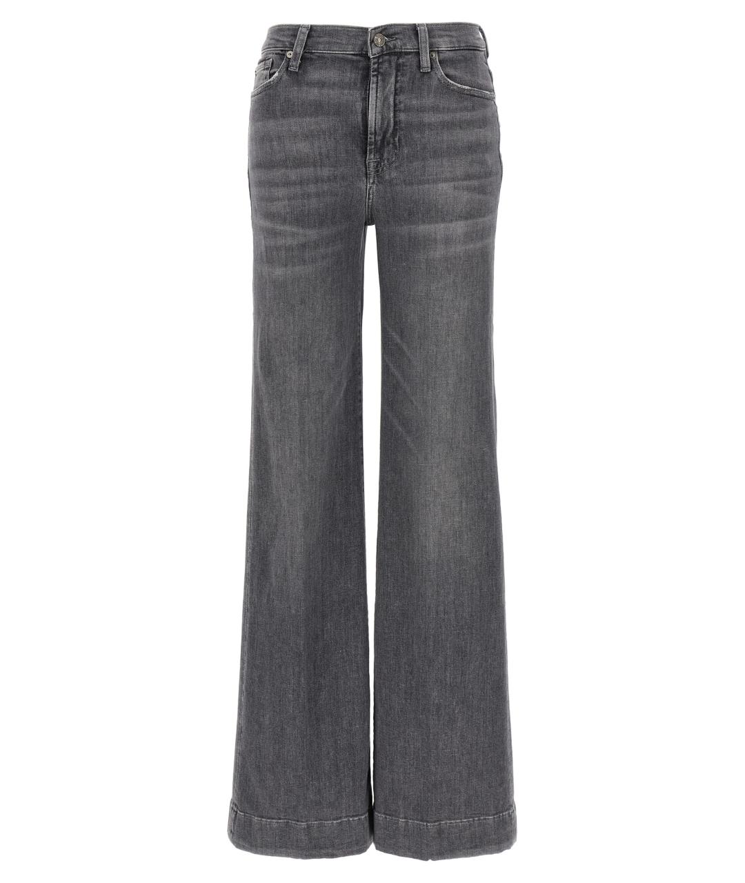 7 FOR ALL MANKIND Серые хлопковые прямые джинсы, фото 1