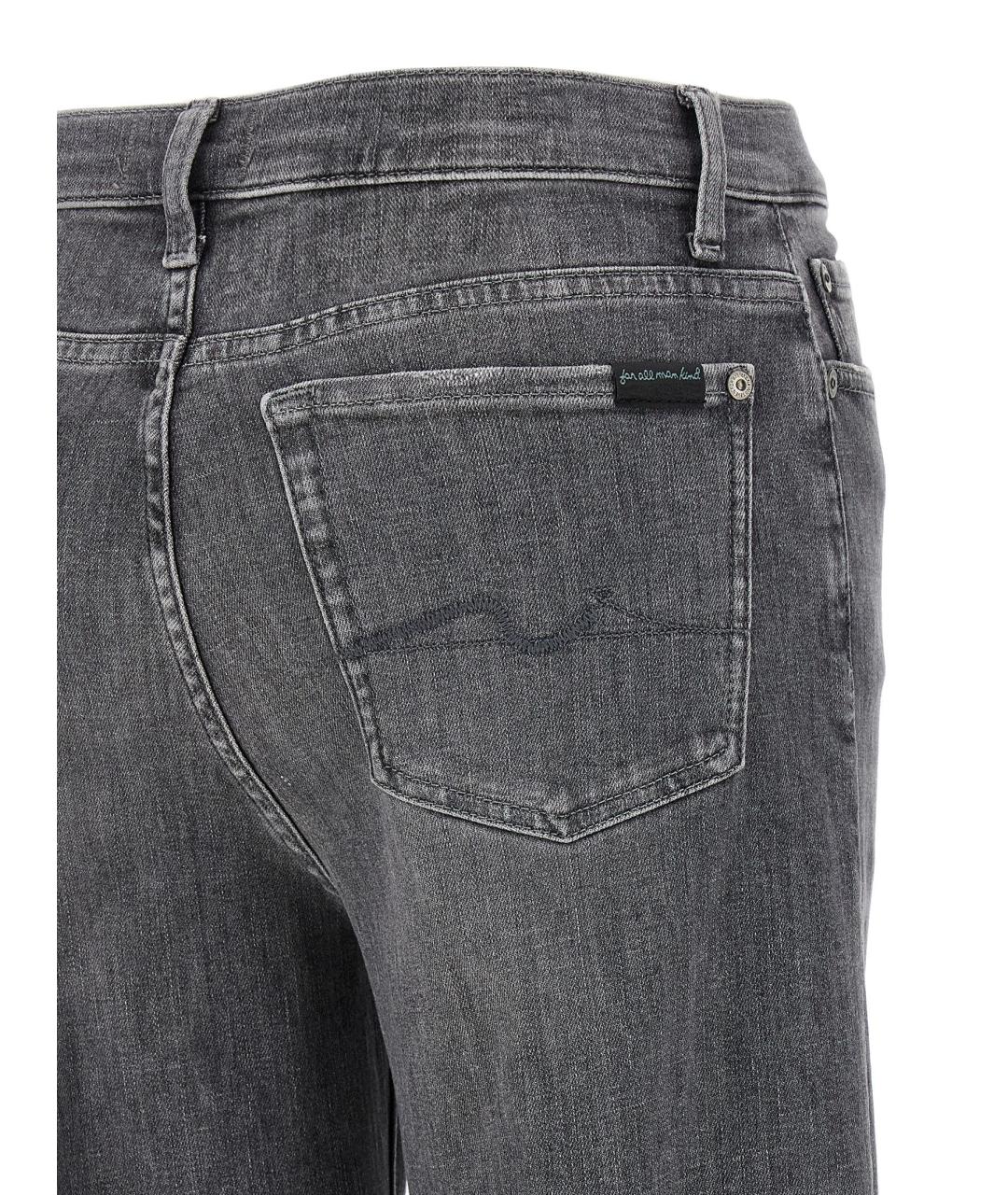 7 FOR ALL MANKIND Серые хлопковые прямые джинсы, фото 4