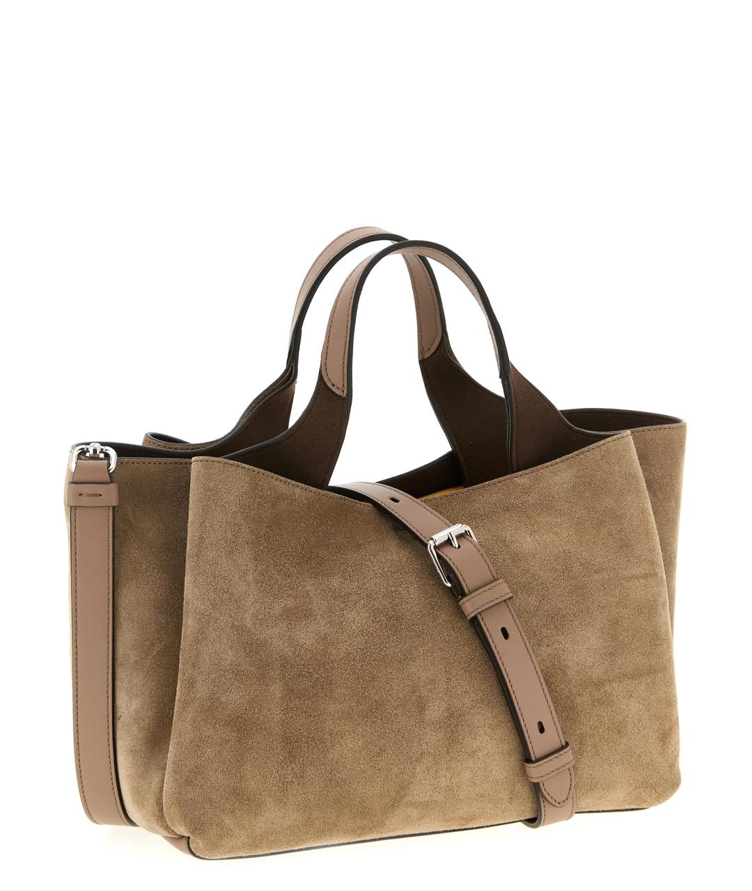 TOD'S Бежевая замшевая сумка тоут, фото 2