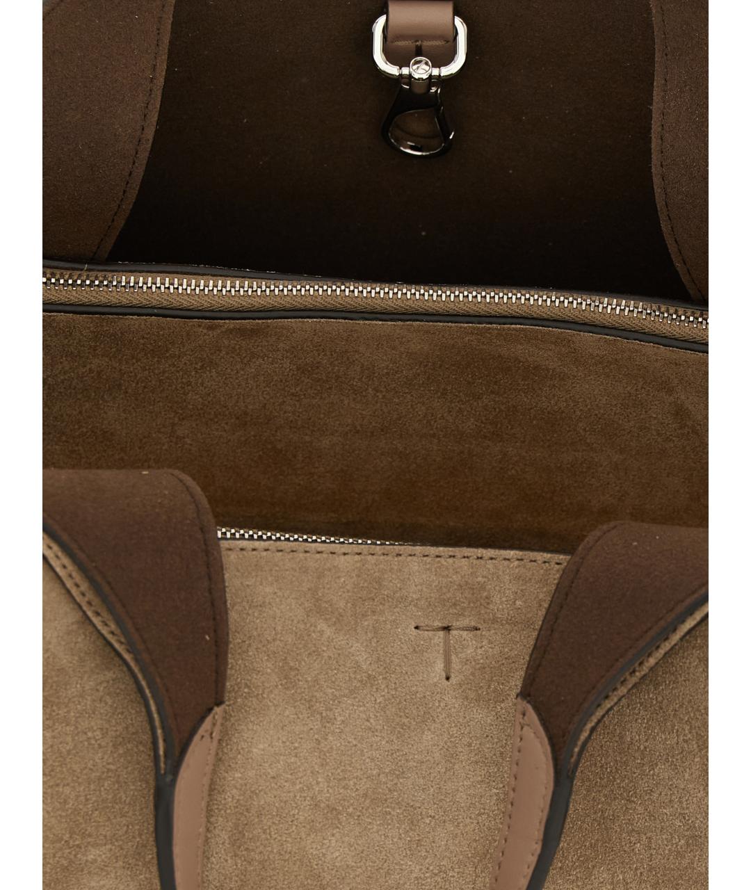 TOD'S Бежевая замшевая сумка тоут, фото 4