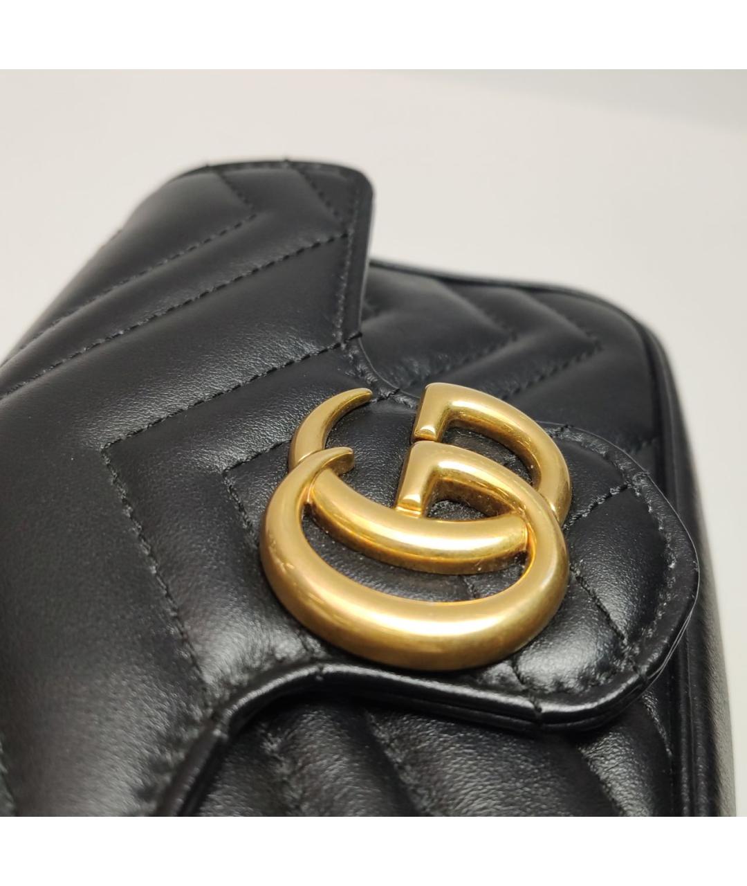 GUCCI Черная кожаная сумка через плечо, фото 7