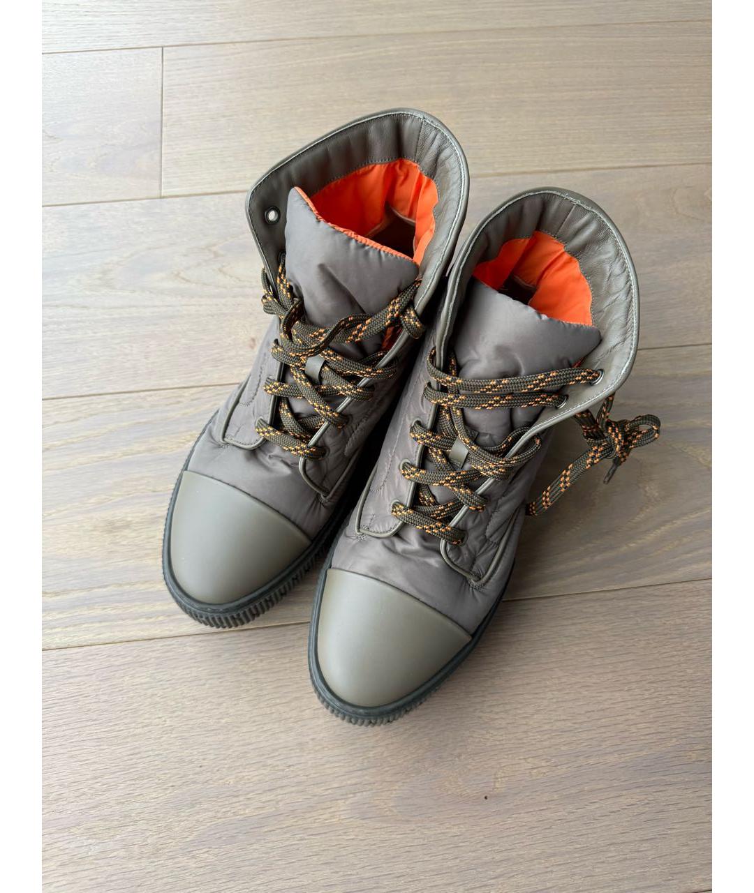 HERMES Хаки текстильные ботинки, фото 2