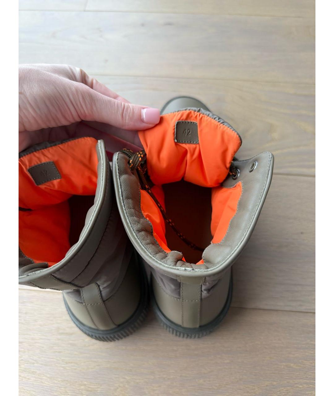 HERMES Хаки текстильные ботинки, фото 7