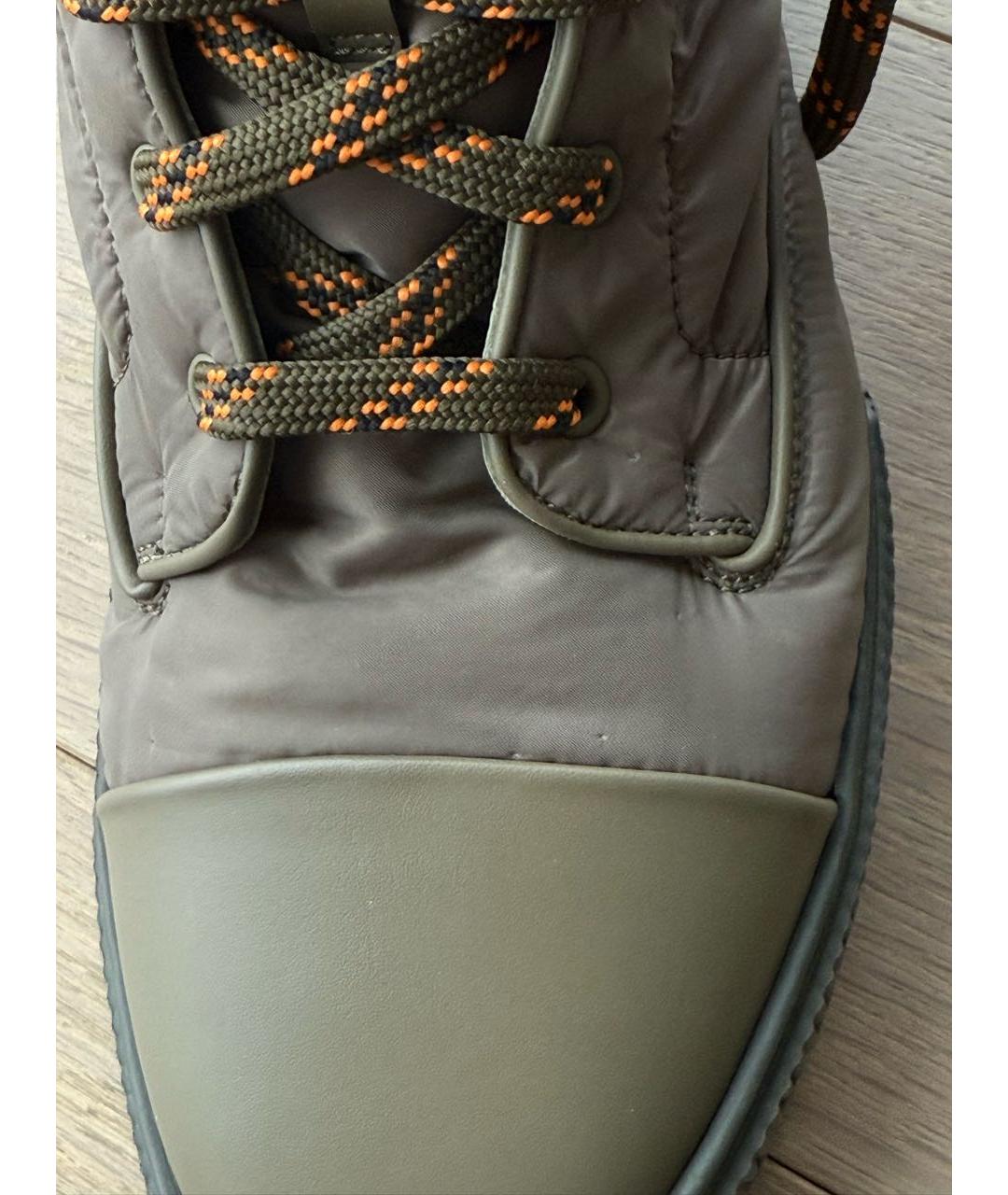 HERMES Хаки текстильные ботинки, фото 8