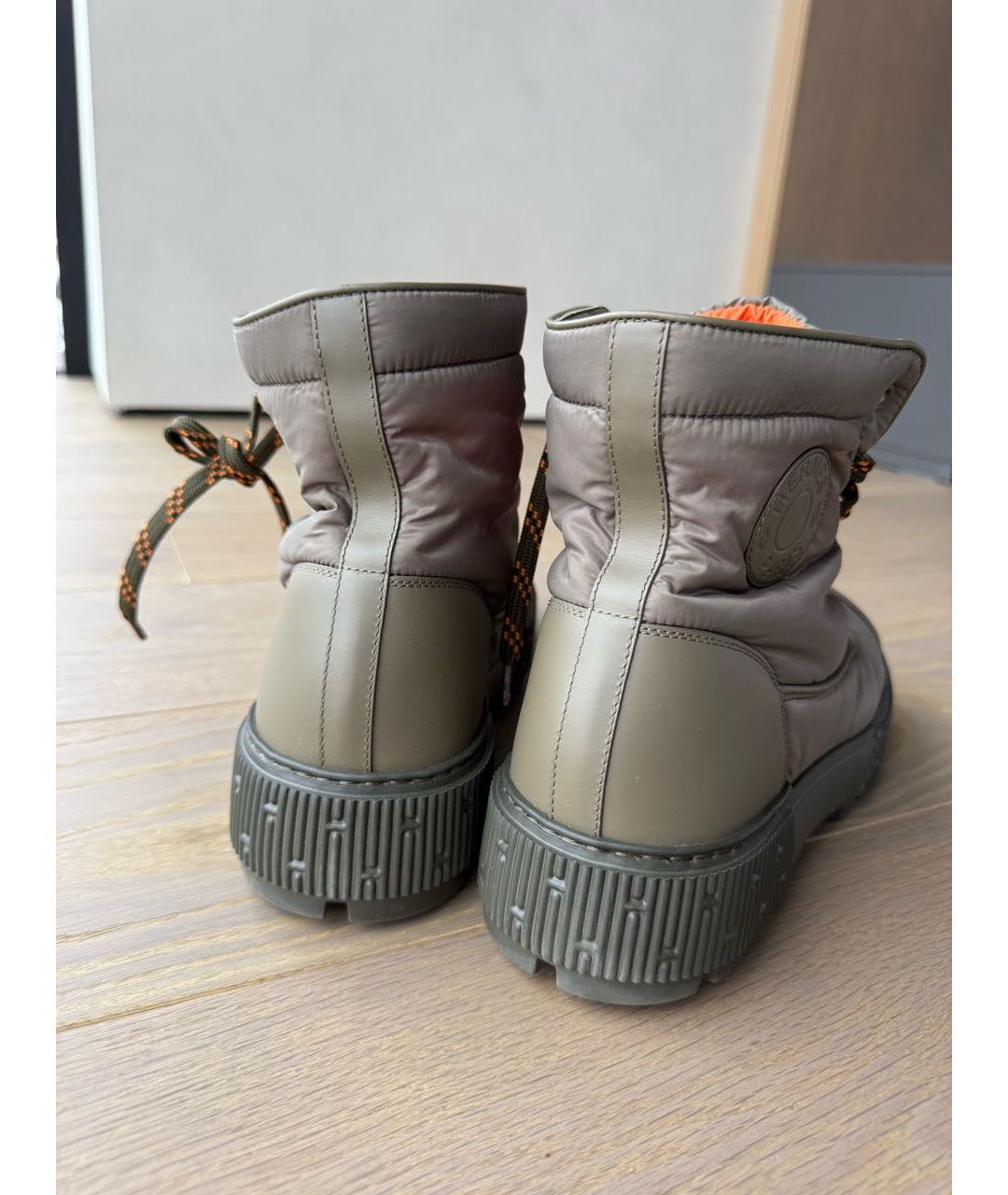 HERMES Хаки текстильные ботинки, фото 6