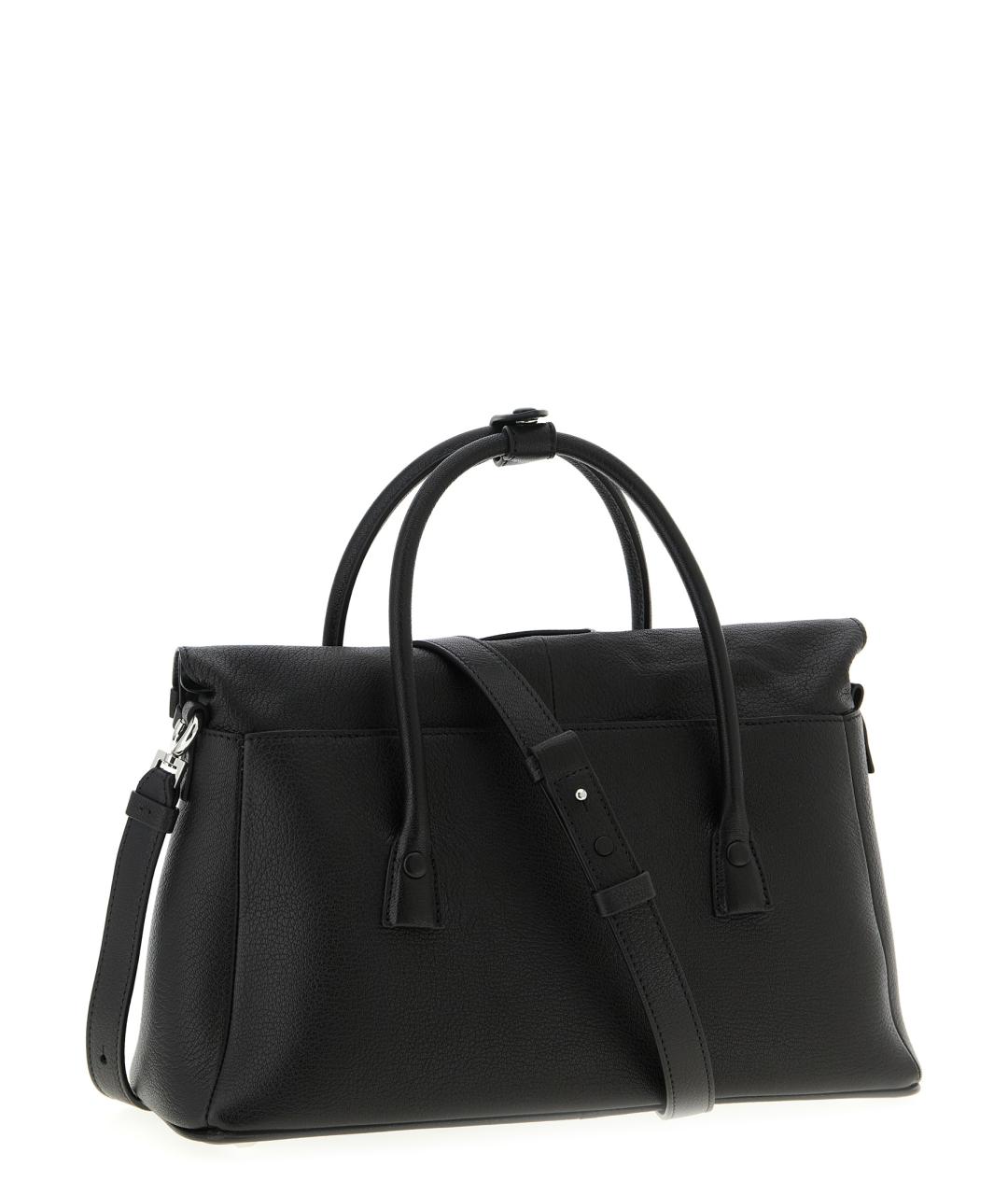 MAISON MARGIELA Черная кожаная сумка тоут, фото 2