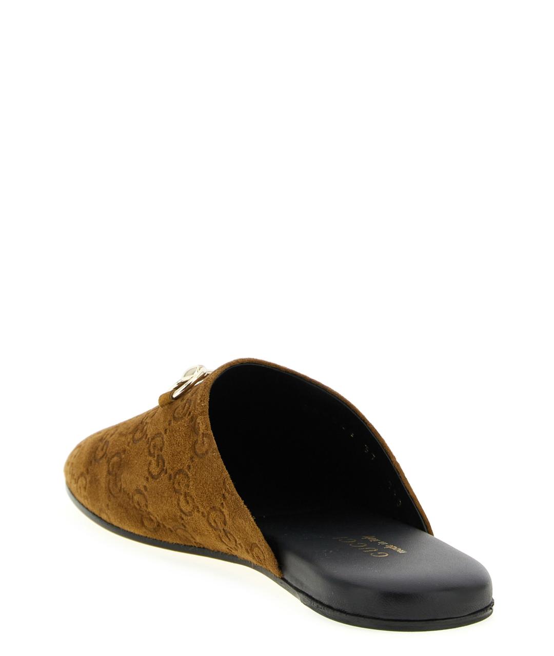 GUCCI Коричневые замшевые сабо, фото 3