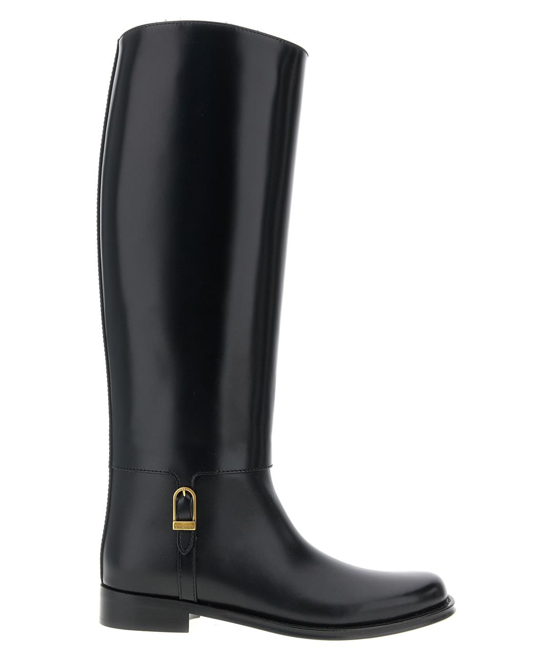 SAINT LAURENT Черные кожаные сапоги, фото 1