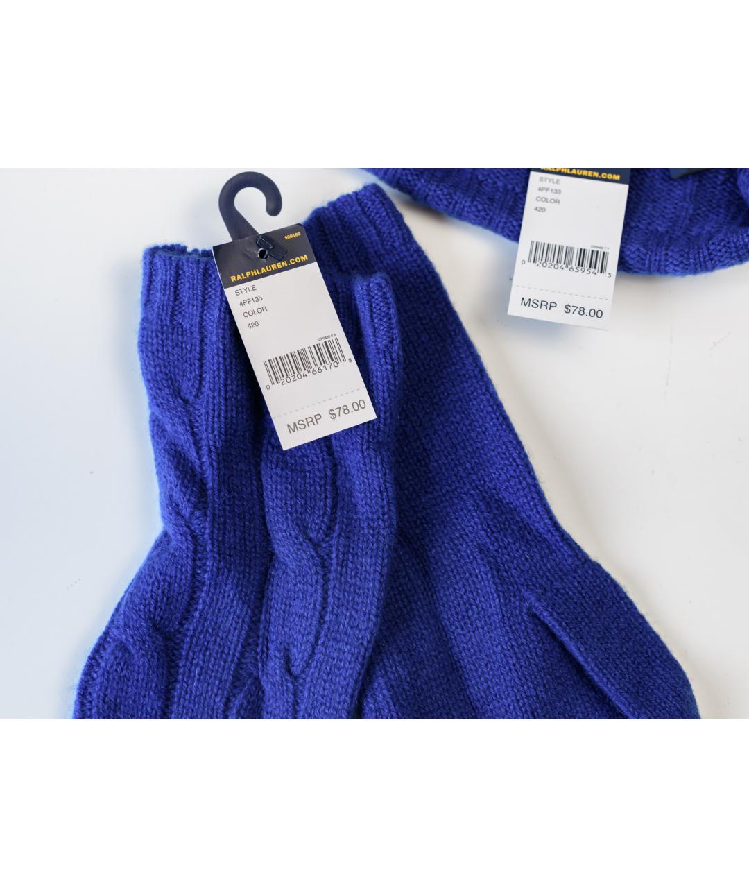 POLO RALPH LAUREN Синяя кашемировая шапка, фото 4