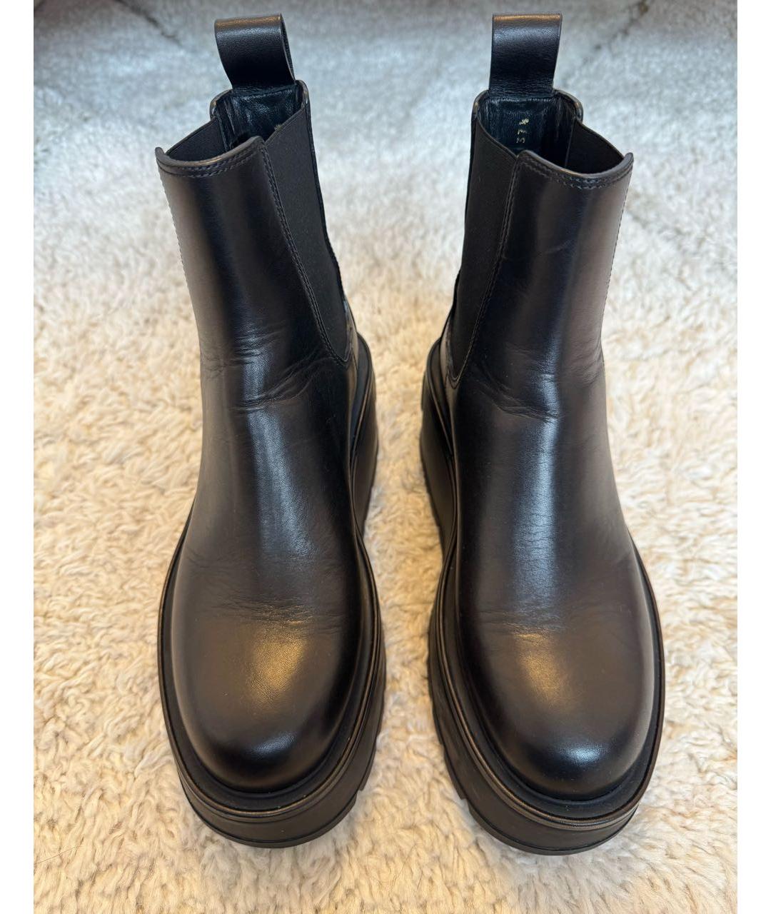 VALENTINO Черные кожаные полусапоги, фото 2