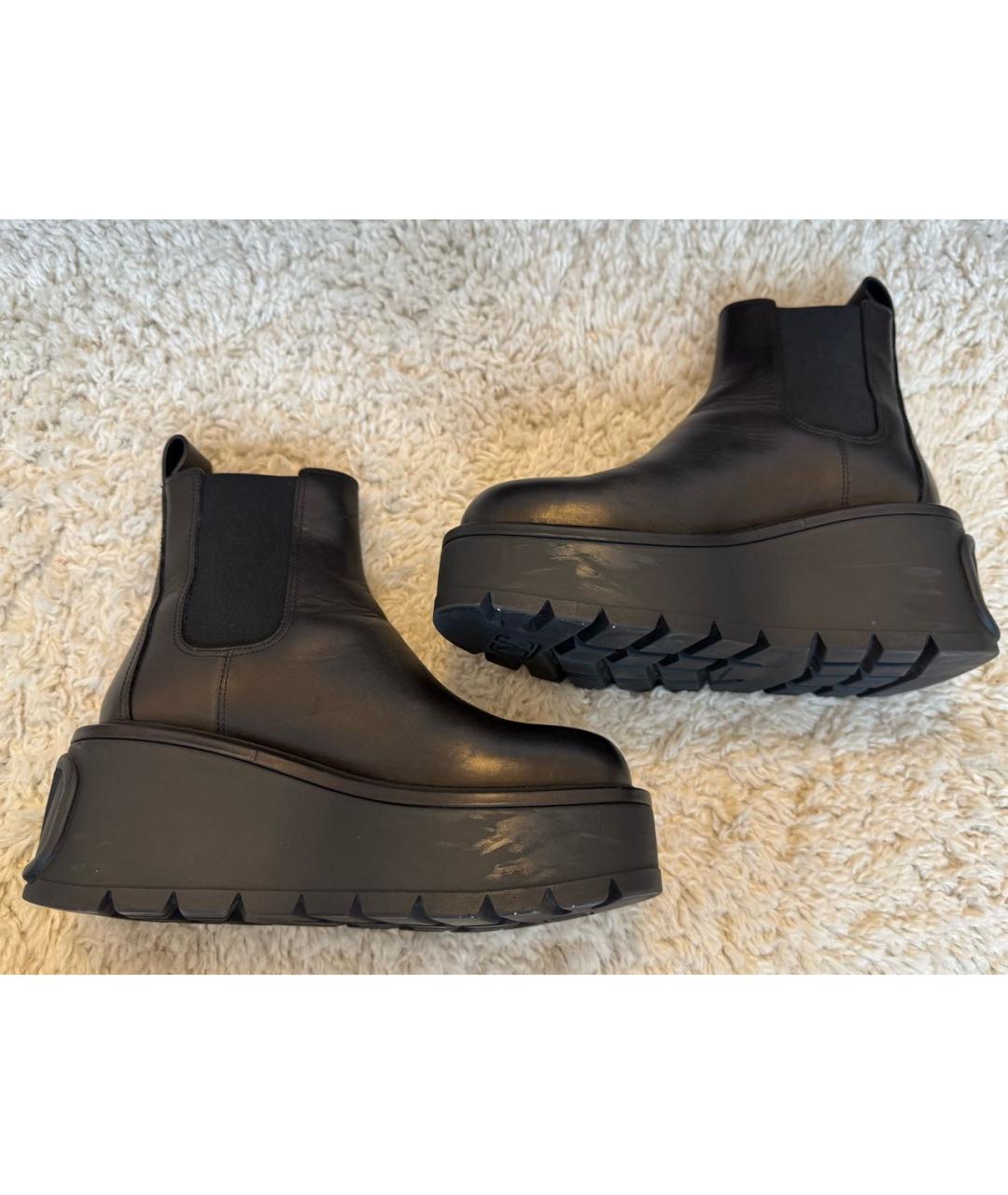 VALENTINO Черные кожаные полусапоги, фото 5