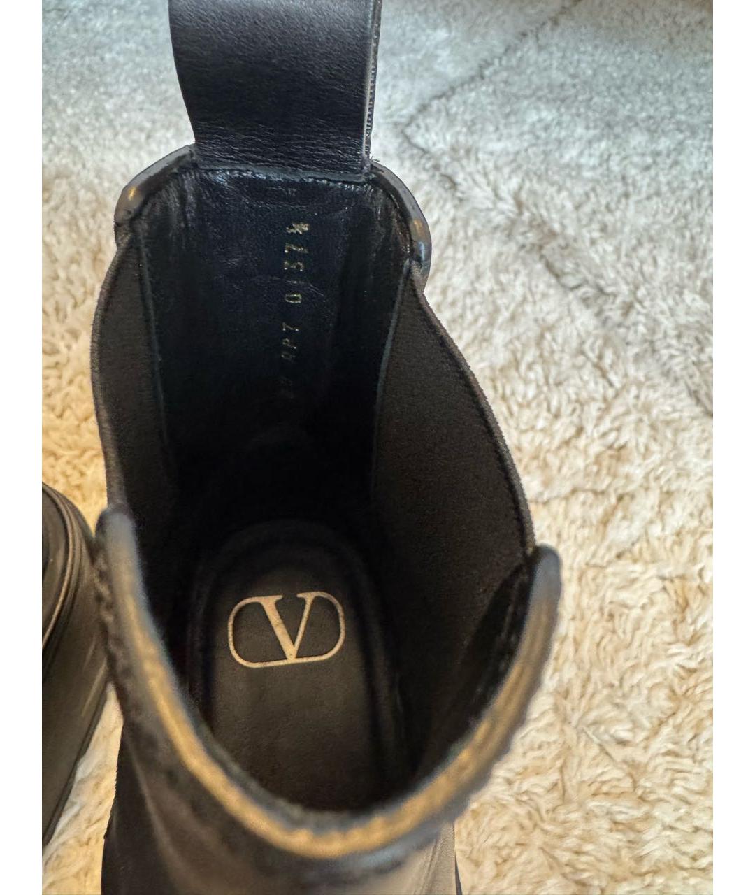 VALENTINO Черные кожаные полусапоги, фото 4