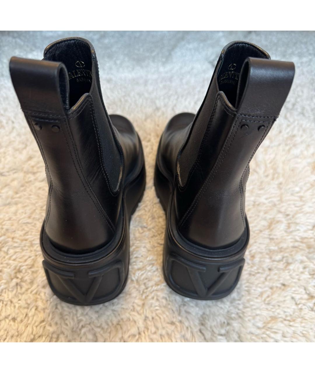 VALENTINO Черные кожаные полусапоги, фото 3