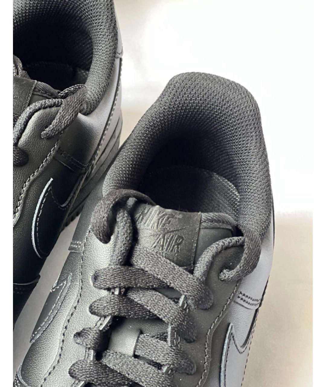 NIKE Черные кожаные низкие кроссовки / кеды, фото 6