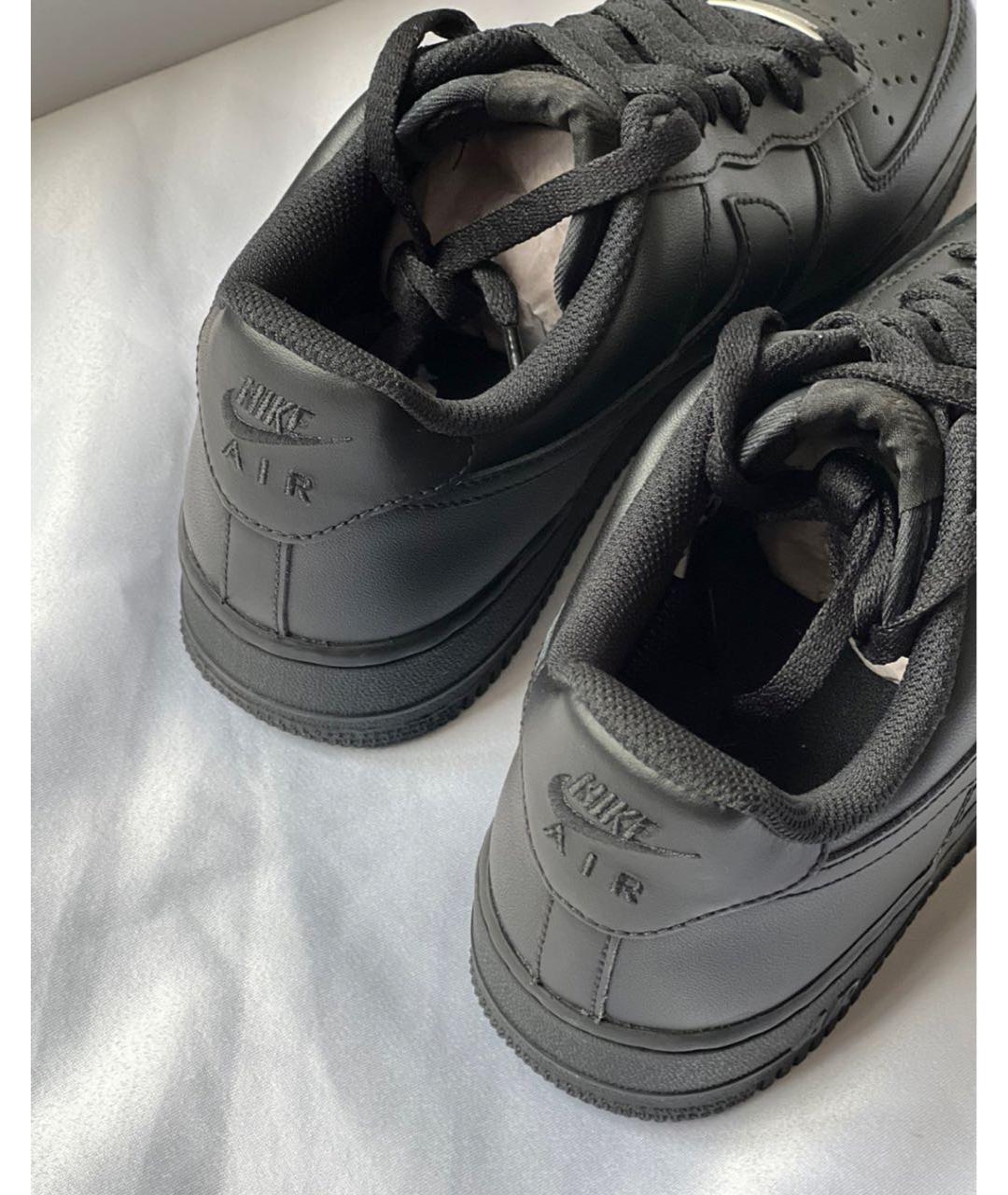 NIKE Черные кожаные низкие кроссовки / кеды, фото 8