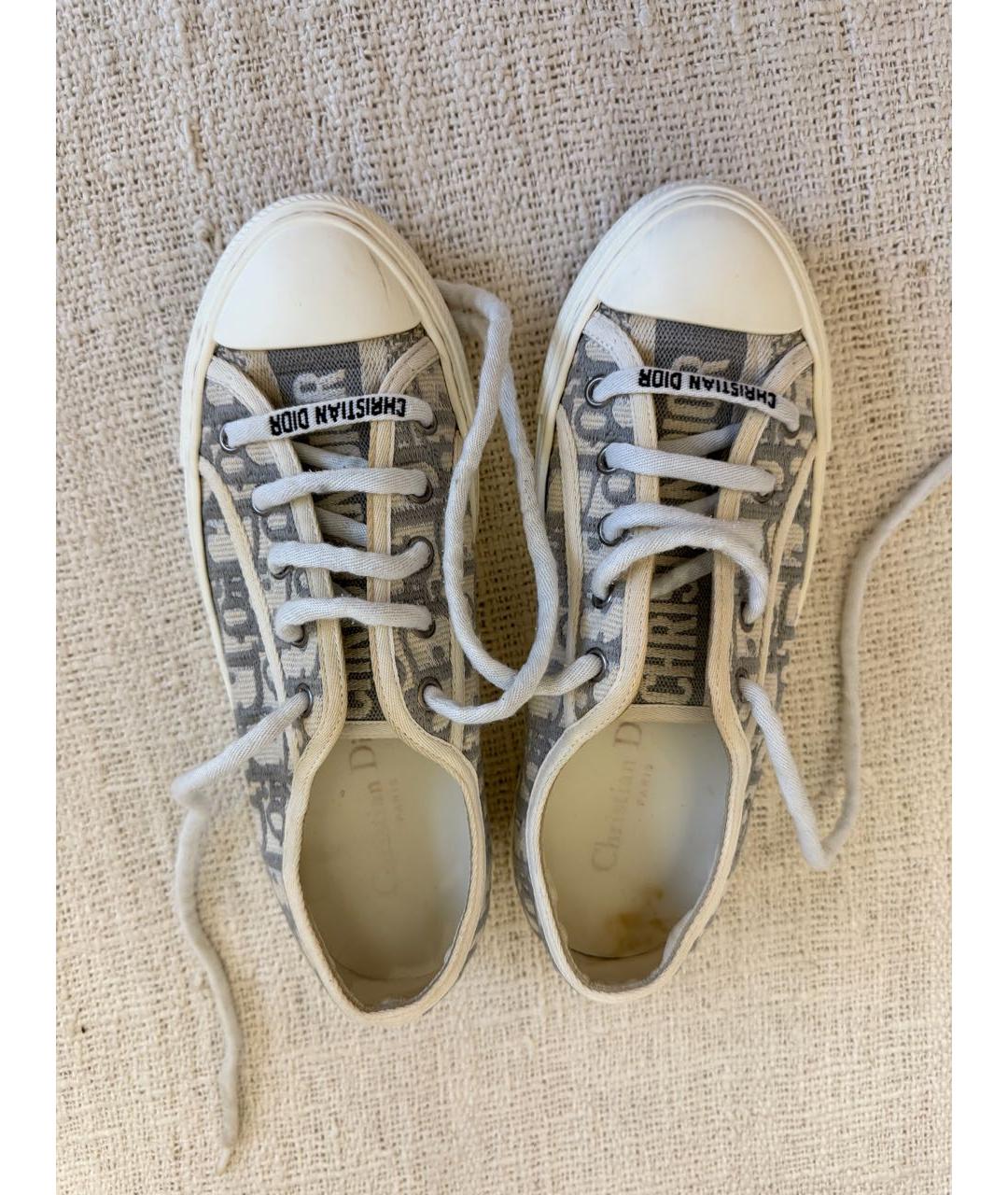 CHRISTIAN DIOR Серые текстильные кеды, фото 3