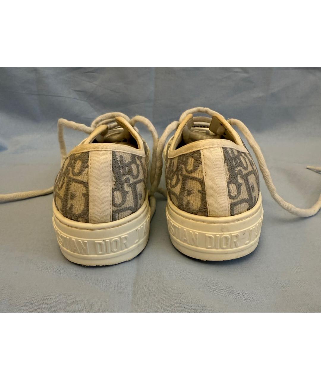 CHRISTIAN DIOR Серые текстильные кеды, фото 4