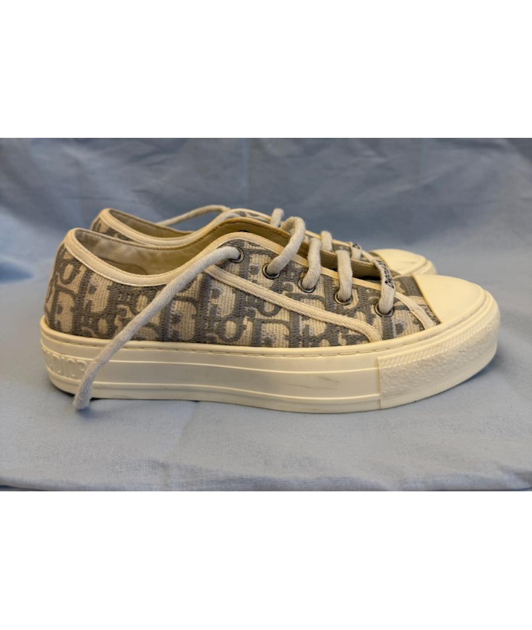 CHRISTIAN DIOR Серые текстильные кеды, фото 7