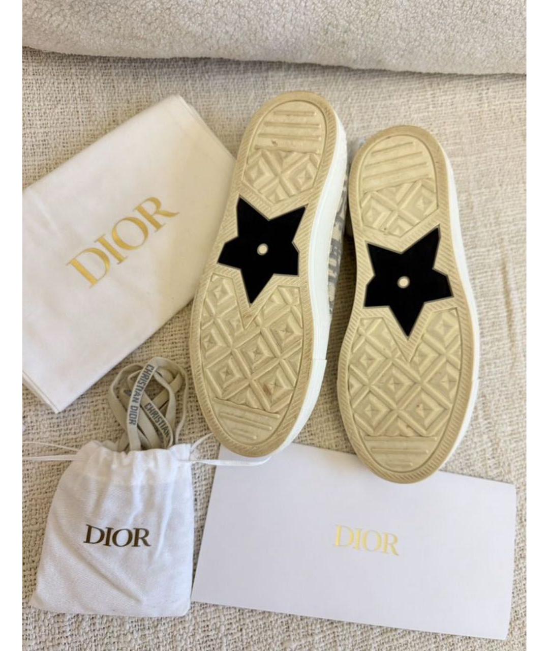 CHRISTIAN DIOR Серые текстильные кеды, фото 5