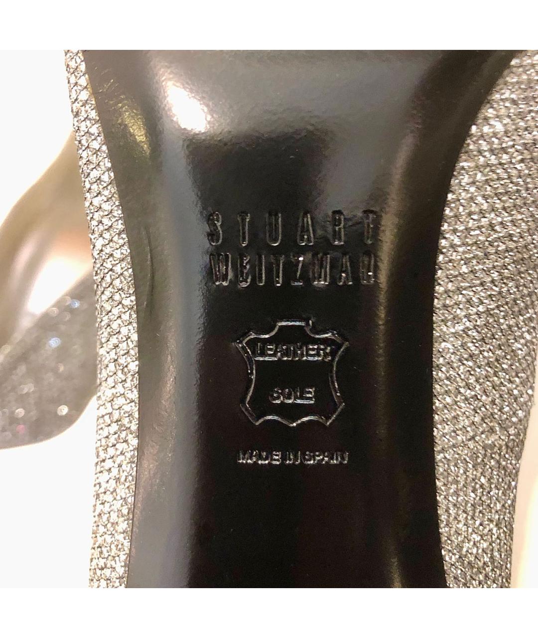 STUART WEITZMAN Серебряные кожаные туфли, фото 5