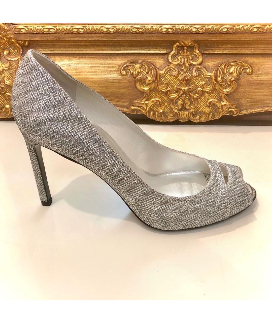 STUART WEITZMAN Серебряные кожаные туфли, фото 7