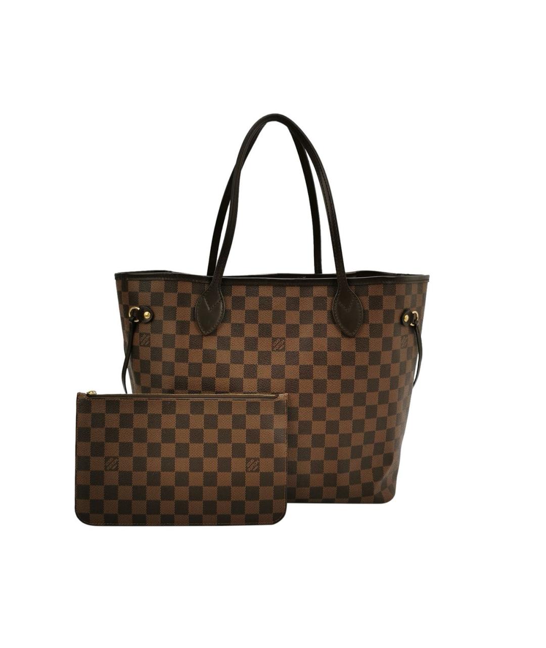 LOUIS VUITTON Коричневая кожаная сумка с короткими ручками, фото 9