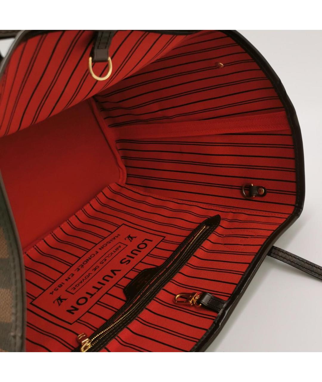 LOUIS VUITTON Коричневая кожаная сумка с короткими ручками, фото 5