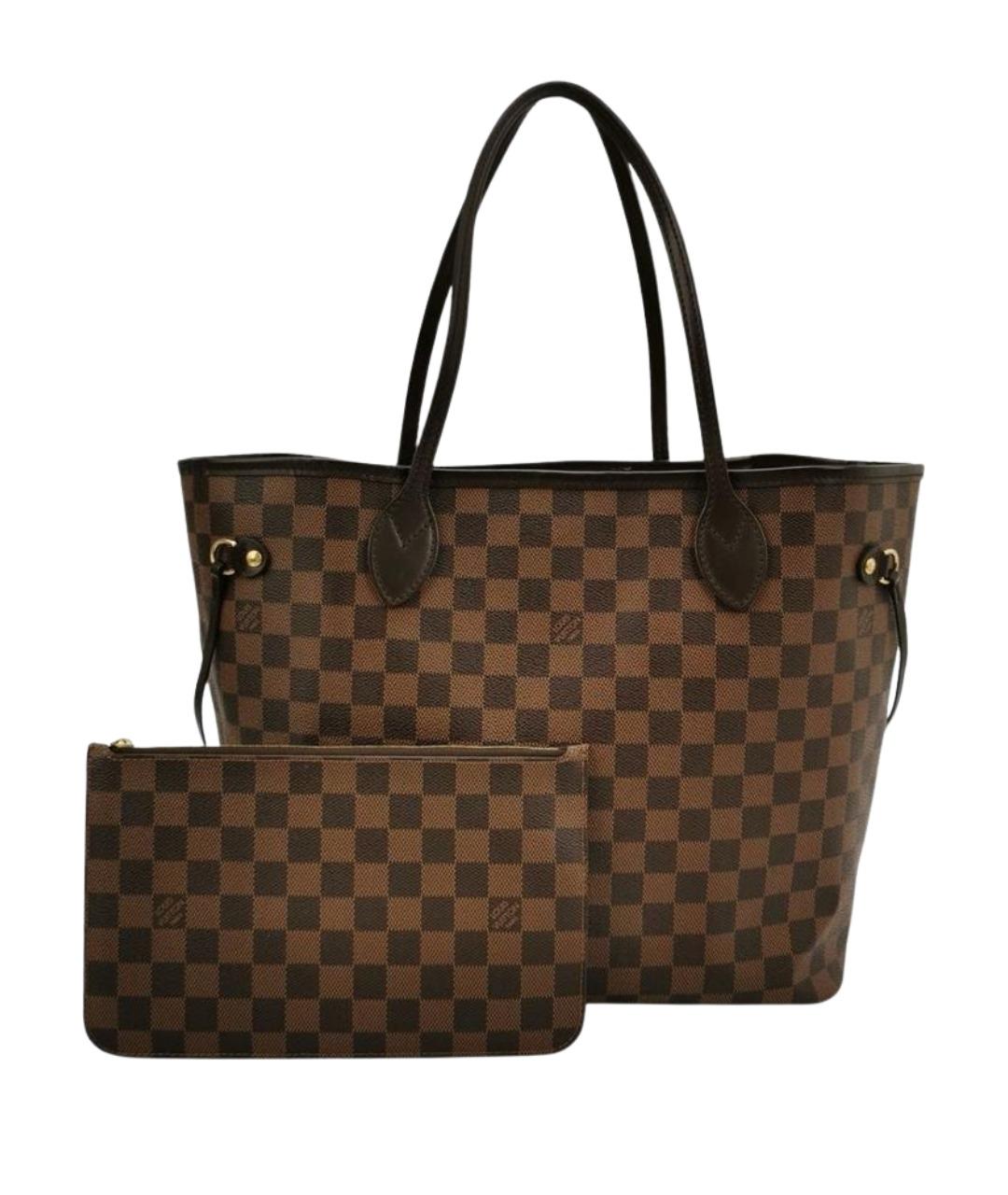 LOUIS VUITTON Коричневая кожаная сумка с короткими ручками, фото 1