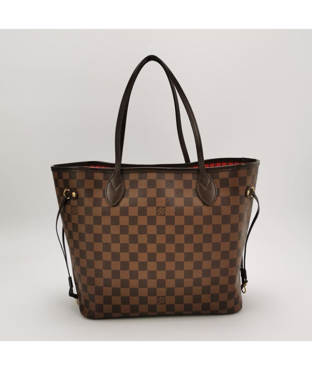 LOUIS VUITTON Коричневая кожаная сумка с короткими ручками, фото 3