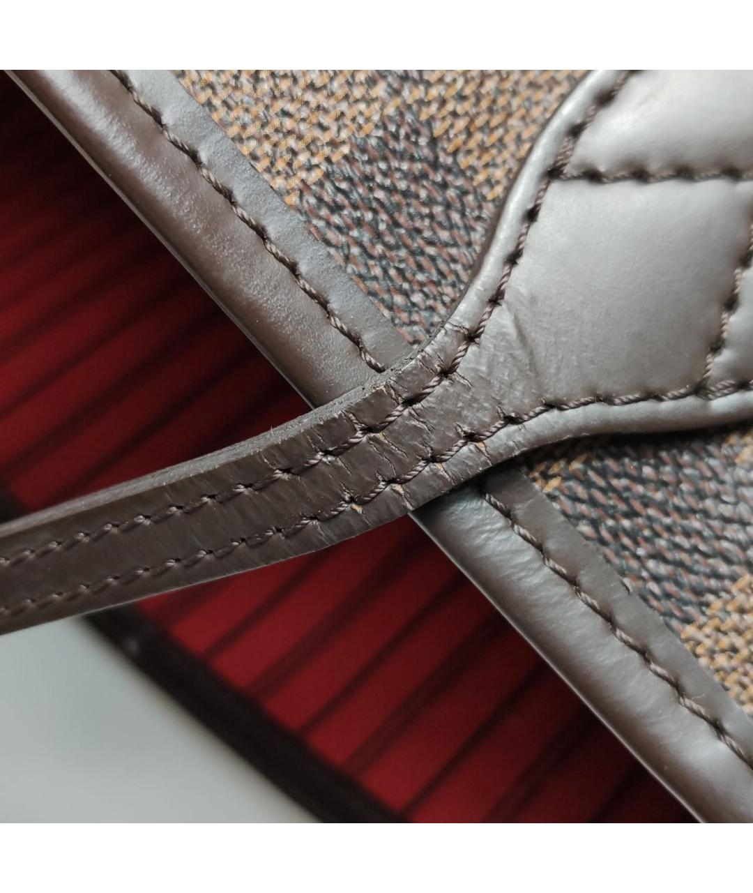 LOUIS VUITTON Коричневая кожаная сумка с короткими ручками, фото 8