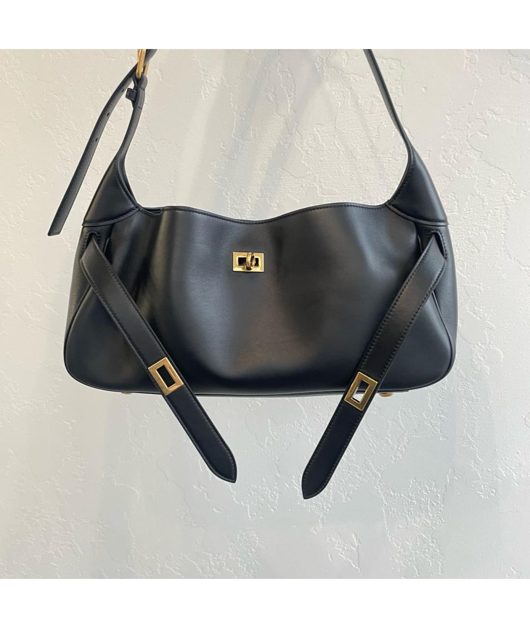 BALENCIAGA Черная кожаная сумка с короткими ручками, фото 2