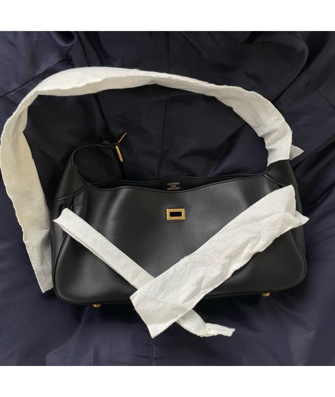 BALENCIAGA Черная кожаная сумка с короткими ручками, фото 8