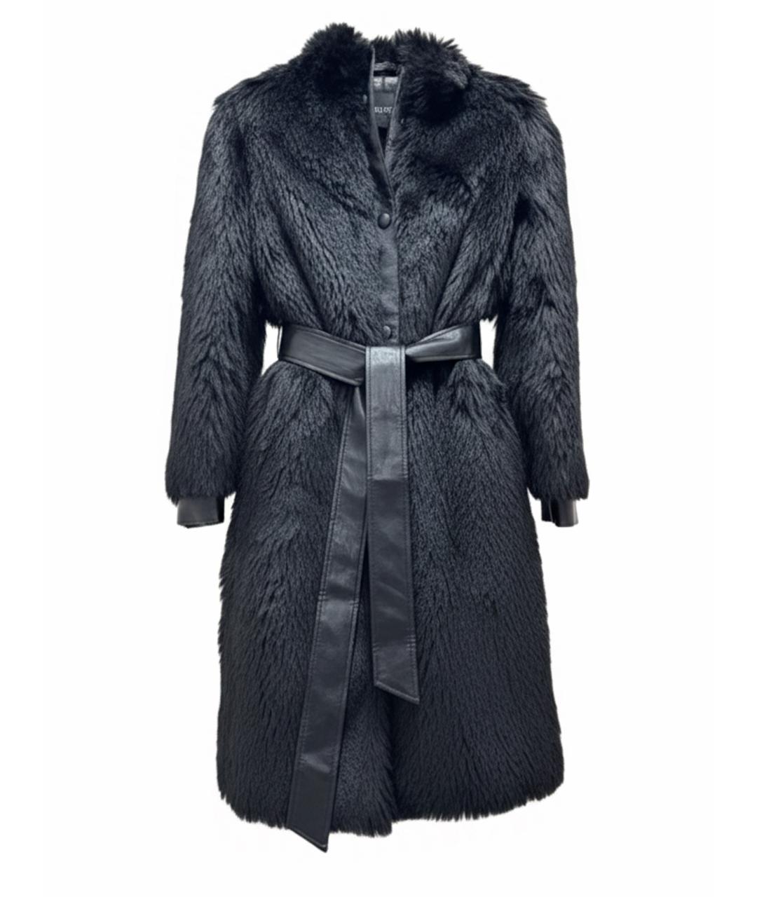 TWIN-SET Черная полиэстеровая шуба, фото 1