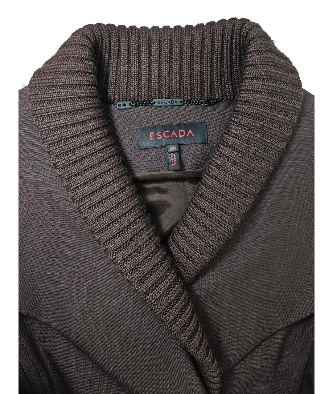 ESCADA Коричневое шерстяное пальто, фото 4