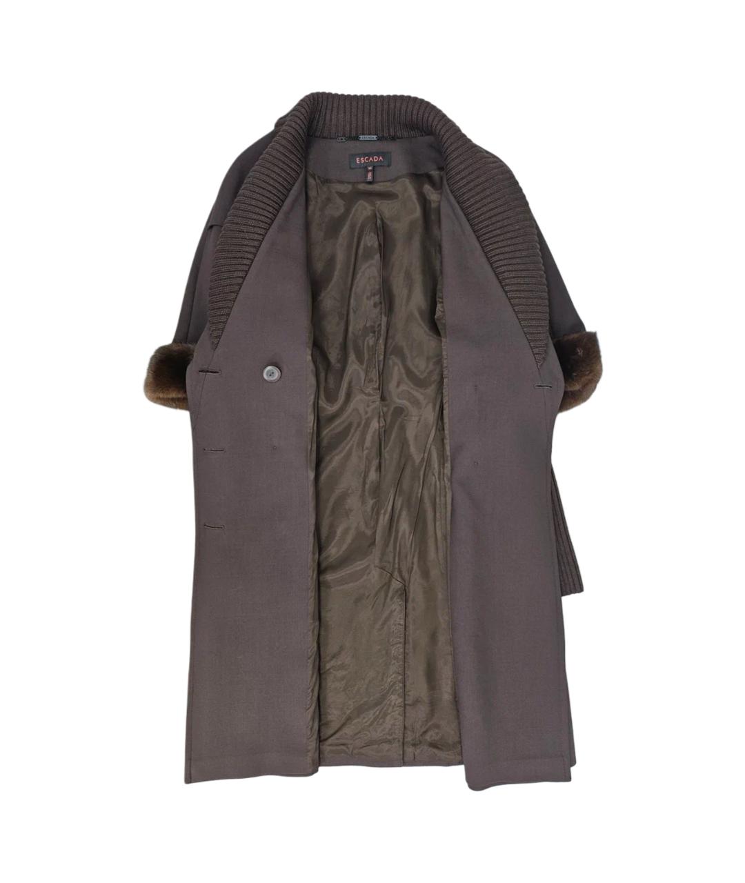 ESCADA Коричневое шерстяное пальто, фото 3