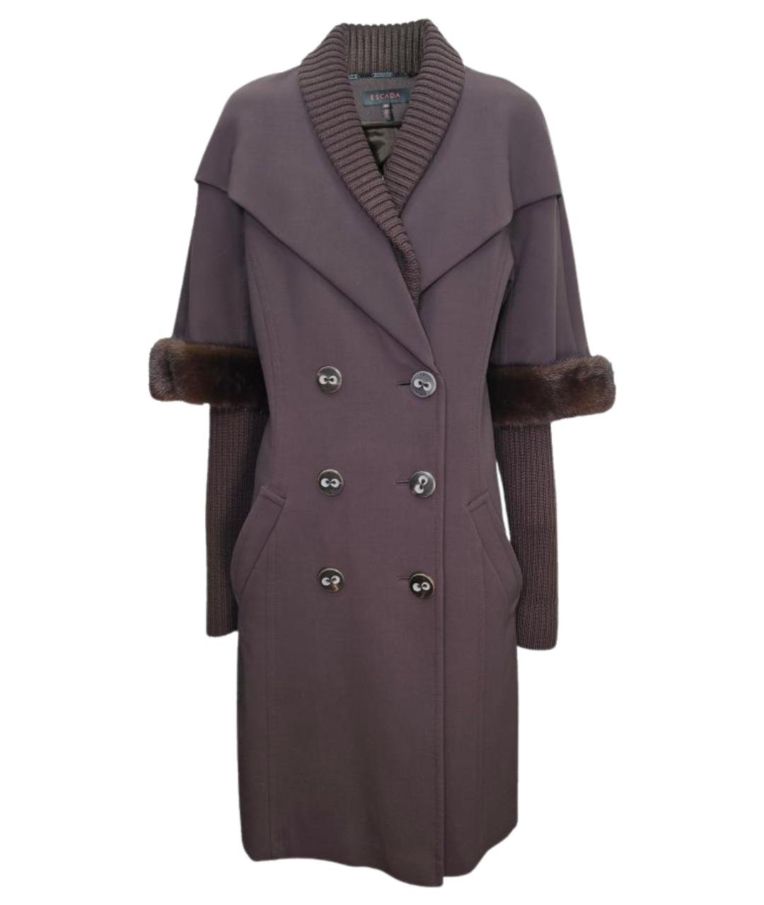 ESCADA Коричневое шерстяное пальто, фото 1