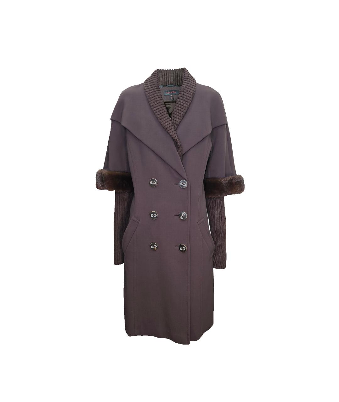 ESCADA Коричневое шерстяное пальто, фото 7