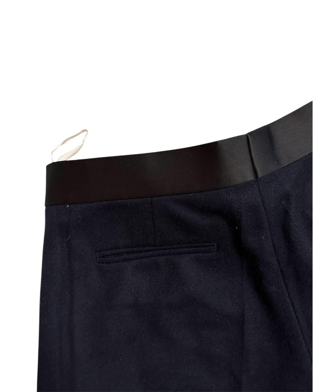 CELINE Темно-синие шерстяные прямые брюки, фото 3