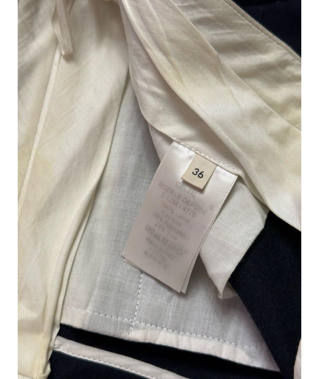 CELINE Темно-синие шерстяные прямые брюки, фото 5